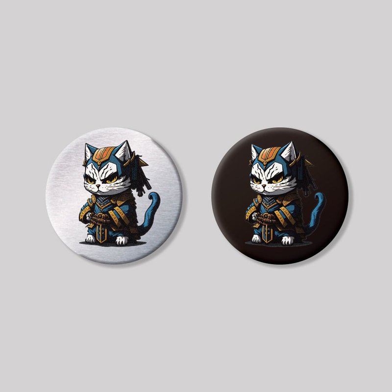 NO.21/战国喵喵/圆形/铝牌饰贴 SunBrother孙氏兄弟 - 贴纸 - 铝合金 