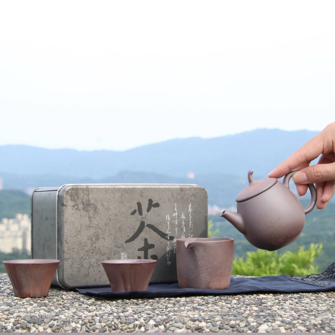 陶作坊│茶旅行_茶便当_有闲壶(1次烧_火)壶海杯组 - 茶具/茶杯 - 其他材质 咖啡色