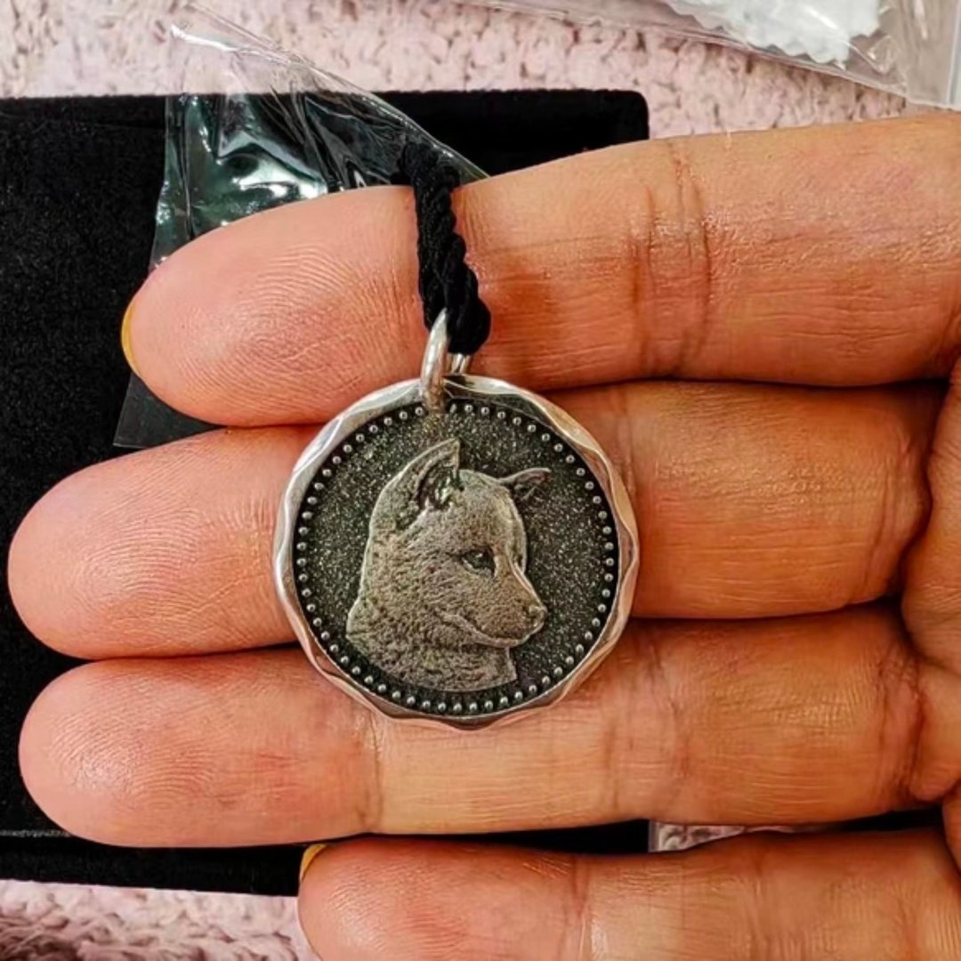 客制化毛小孩 纯银项链 猫狗画像 似颜绘 纪念 宠物大师级雕刻 - 项链 - 纯银 