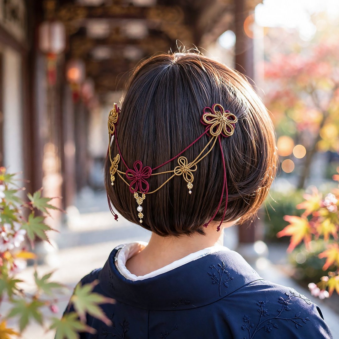 饰结发梳 希冀绽放【日式风情发箍】适用于浴衣、和服、正式场合 - 发饰 - 聚酯纤维 红色