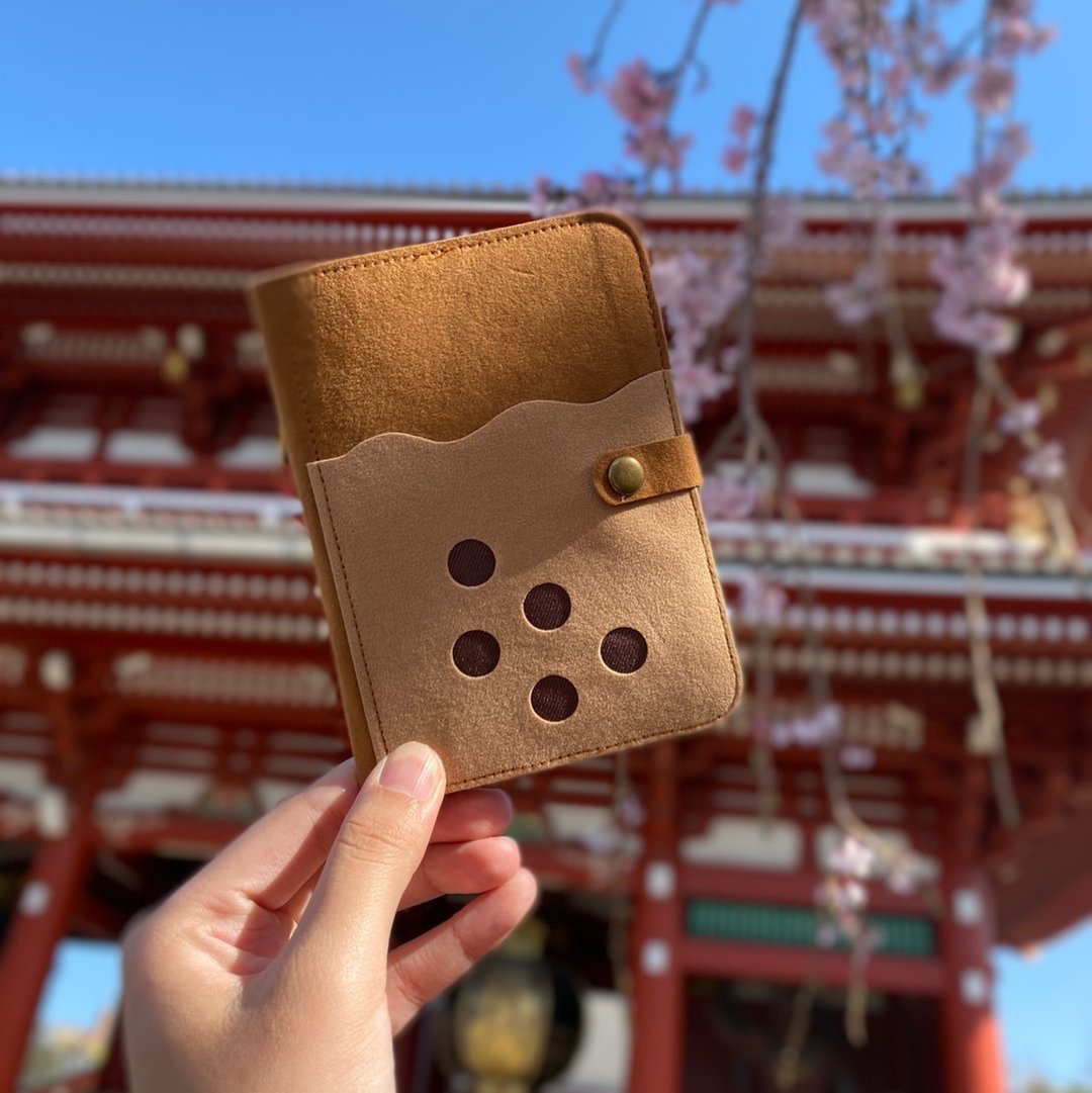 仿麂皮珍珠奶茶造型护照套 - 护照夹/护照套 - 其他材质 多色