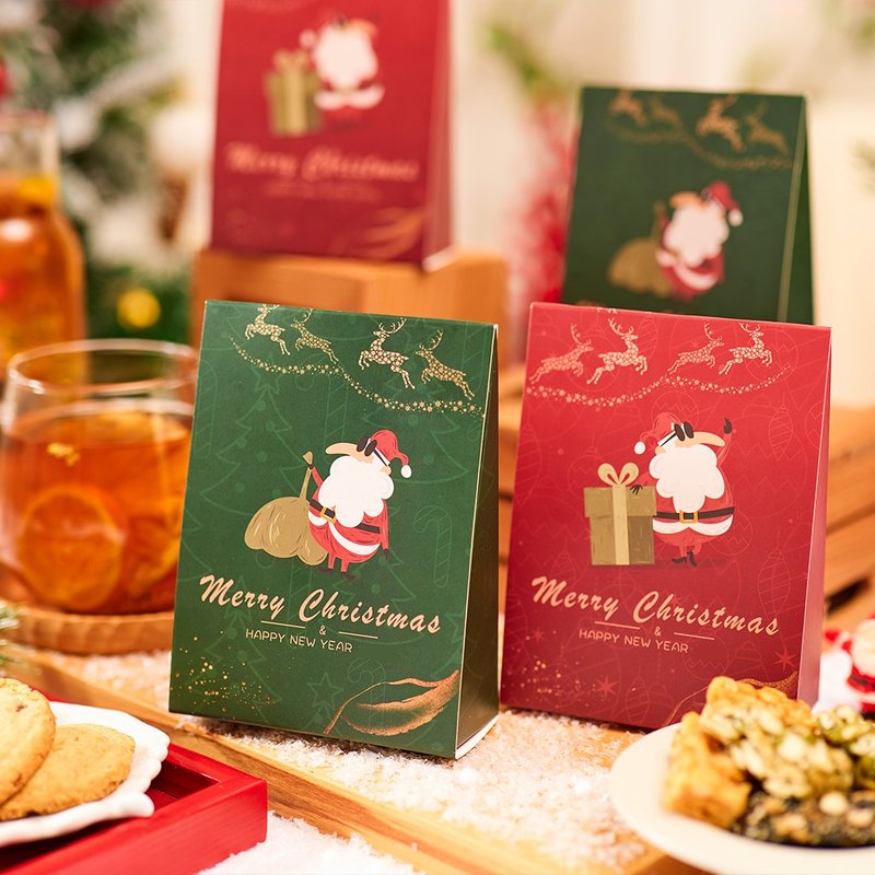 圣诞礼物推荐 (预算30内) 直立三角感谢小礼盒 花茶 姜饼人 曲奇 - 手工饼干 - 纸 红色