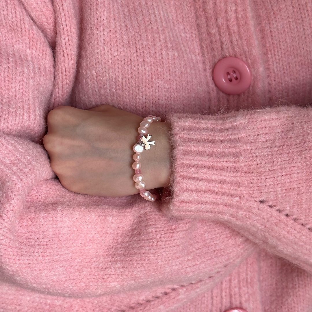 PALE PINK PEARL BRACELET (手链) - 手链/手环 - 珍珠 