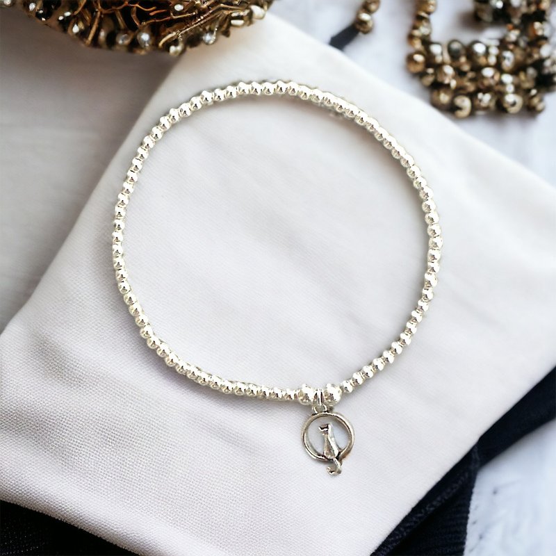 纯银 猫咪 S925 手链 - 手链/手环 - 其他金属 银色