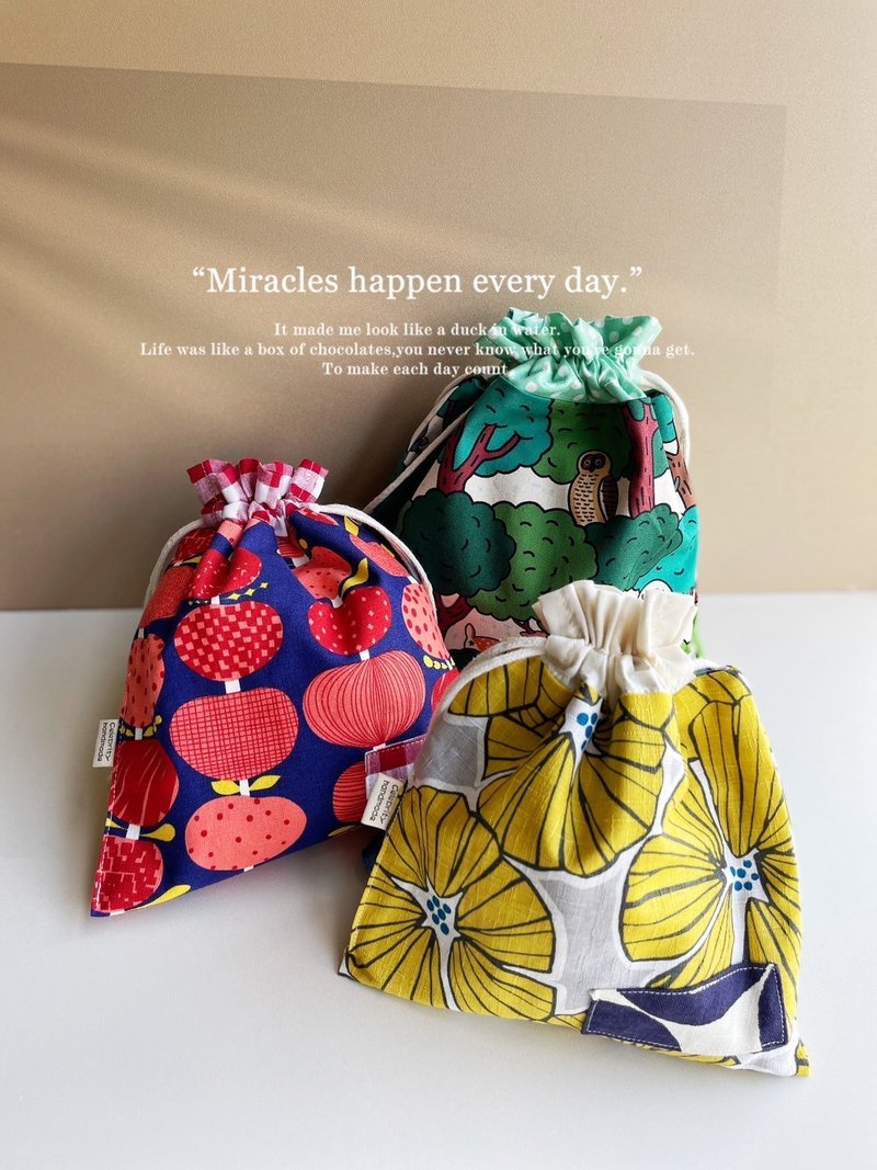 双面束口袋-小 - 束口袋双肩包 - 棉．麻 