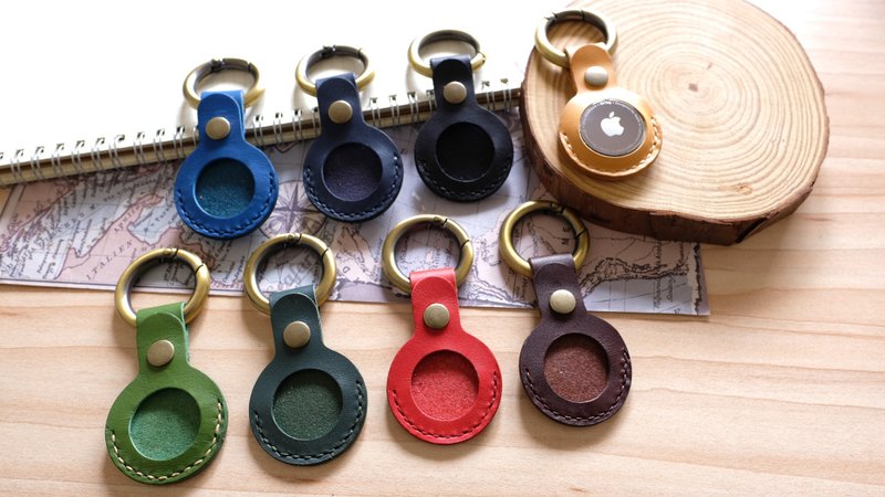 AirTag 保护套 意大利牛皮手工制作 免费刻字包装 多色可选 - 钥匙链/钥匙包 - 真皮 多色