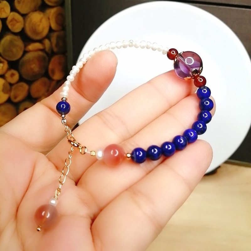 金银财宝Jinyincaibao天然马粉晶/青晶石/珍珠手链 - 手链/手环 - 珍珠 