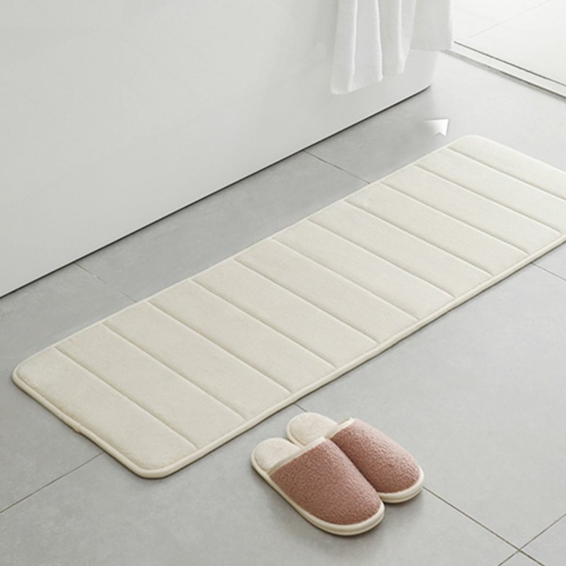 日本霜山  加长型珊瑚绒记忆棉防滑吸水速干脚踏垫/浴垫-40x120cm - 地垫/地毯 - 聚酯纤维 多色