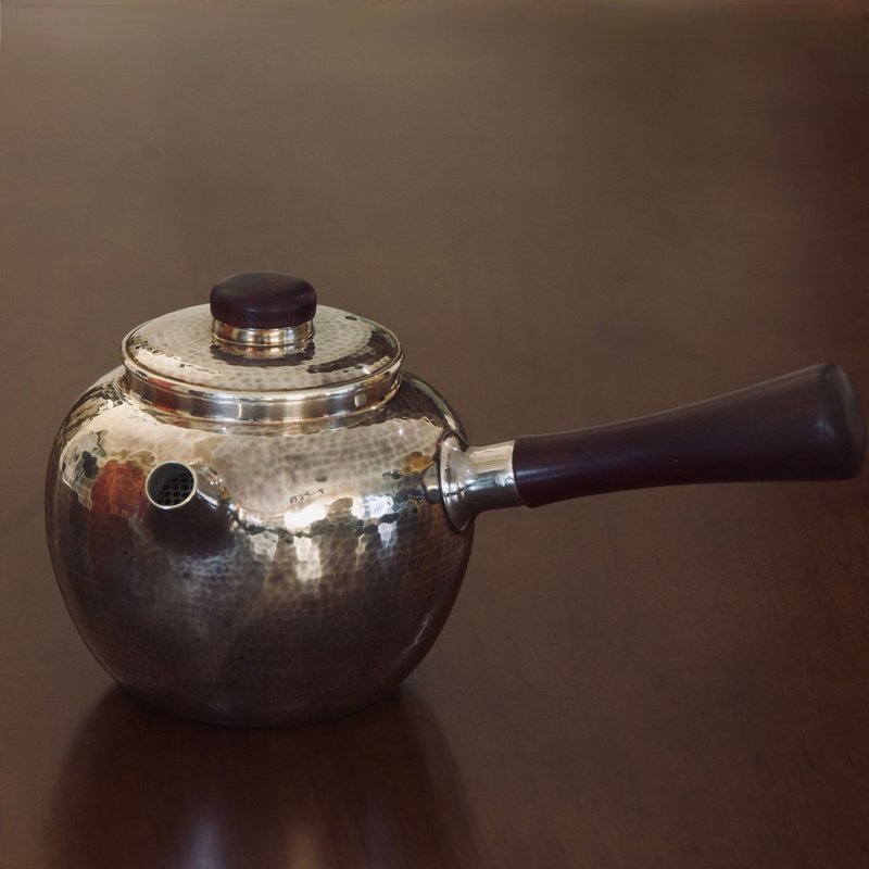 尚帧品 圆形侧把小泡壶 纯银侧把急须 足银一张打口打出 160cc - 茶具/茶杯 - 纯银 