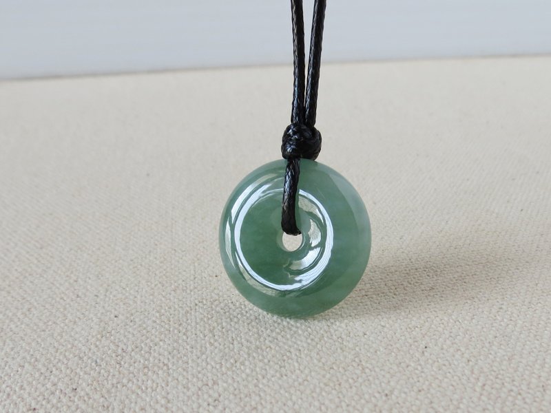 本命年【平安如意】意境棉翡翠韩国蜡线项链*gem03*招财、防小人 - 长链 - 宝石 绿色