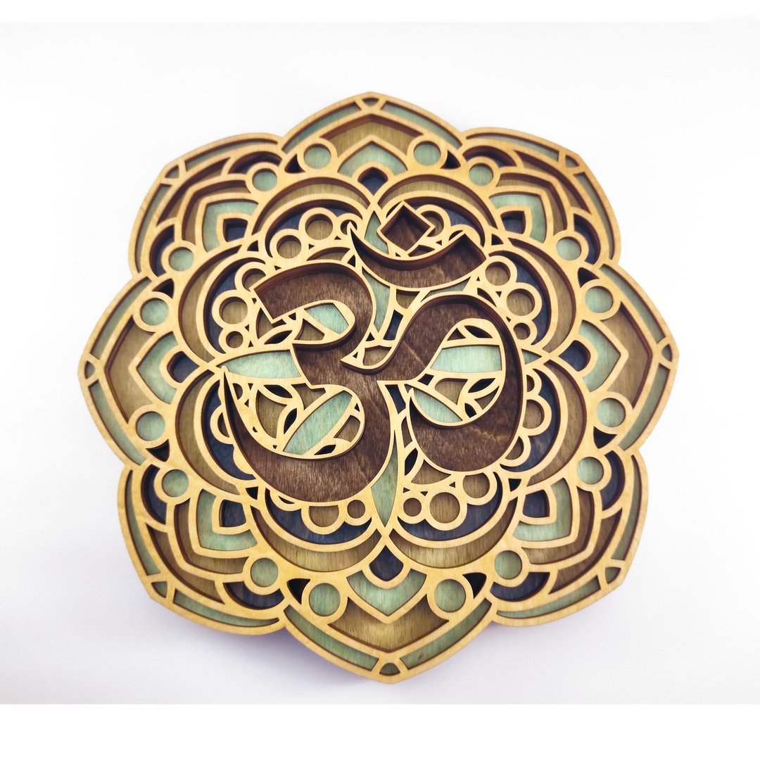 Crown chakra, Wood mandala, Meditative wall decor, Yoga wall art - 墙贴/壁贴 - 木头 