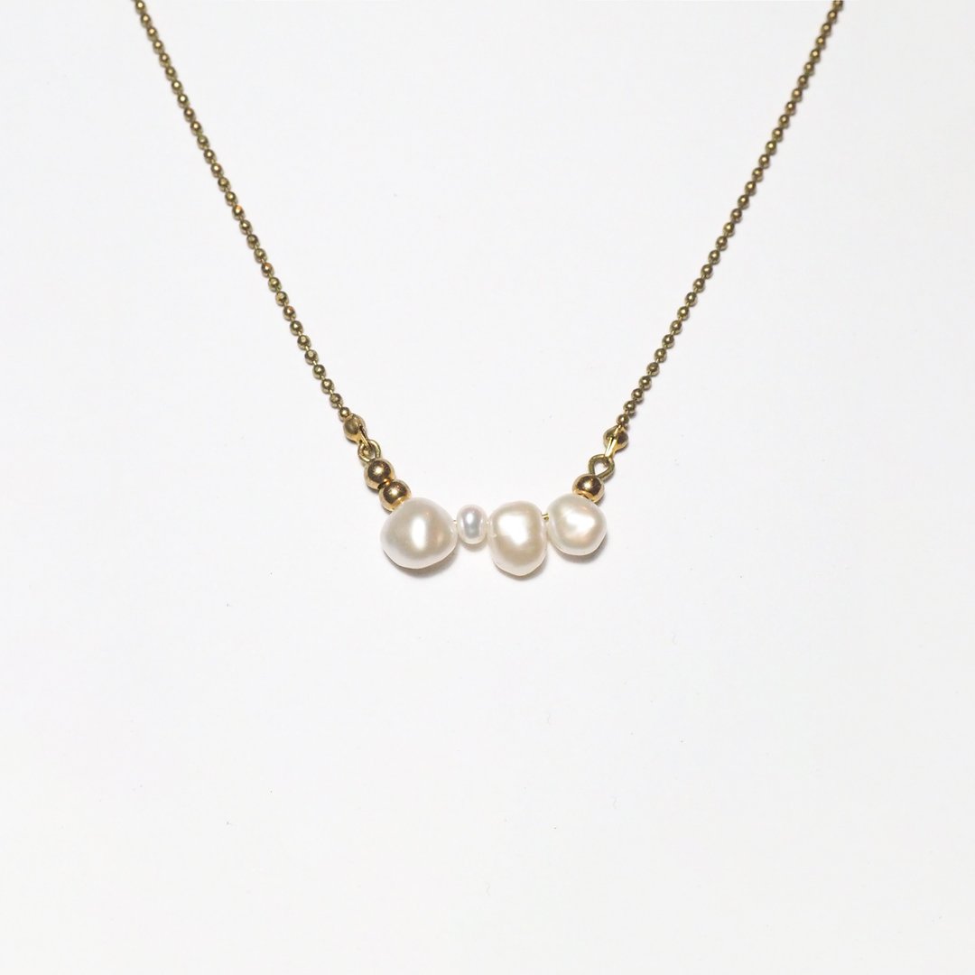 少年 - 芽项链 - Teenage necklace (bud) - 项链 - 珍珠 金色