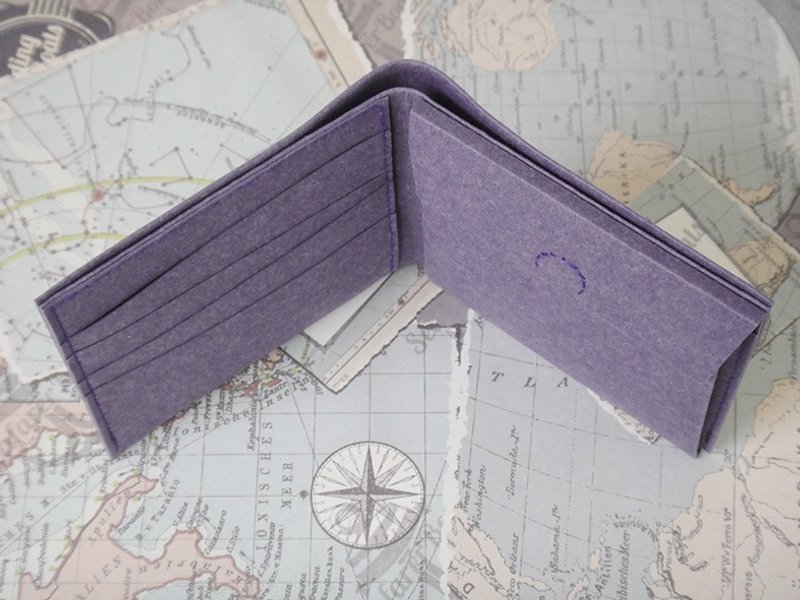 (短夹) 零钱层 大口袋式样 4卡零钱 皮夹 实用 精简 水洗牛皮纸 - 皮夹/钱包 - 纸 咖啡色