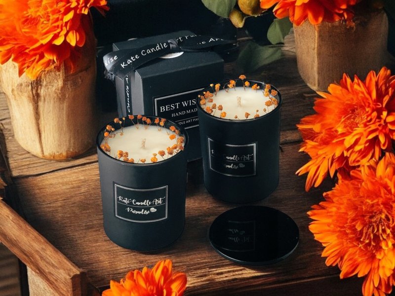 潘朵拉爱恋系 时尚纾压助眠疗愈 甜桃莫内花园 天然有机宠物友善 - 蜡烛/烛台 - 玻璃 橘色