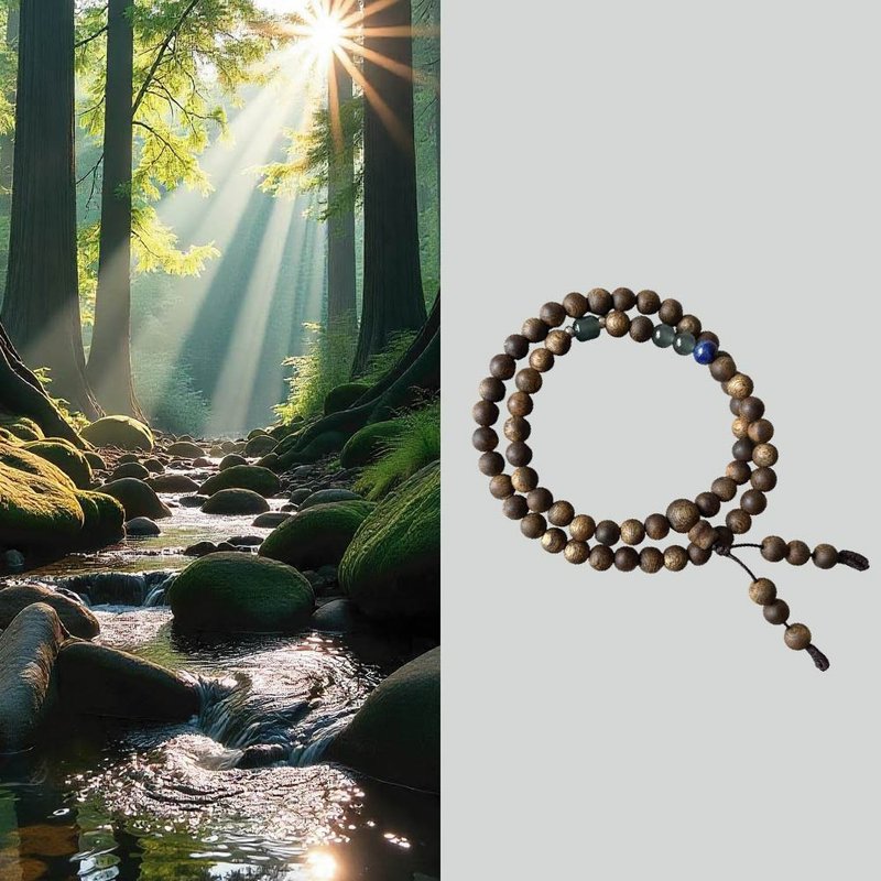 【设计理念_青原行语】大王棋楠沉香双圈手串6mm - 手链/手环 - 木头 