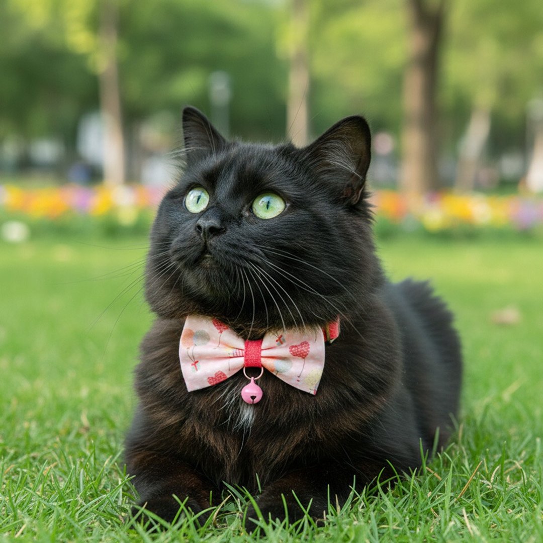 气球款 蝴蝶结宠物装饰项圈 猫咪 小型犬 迷你犬 - 项圈/牵绳 - 棉 粉红色