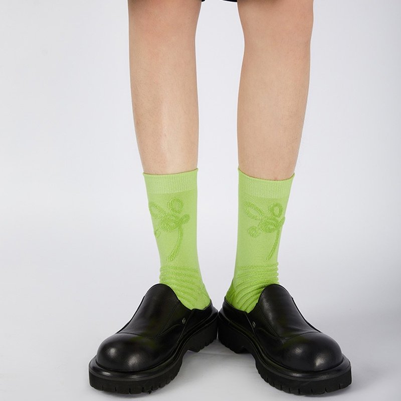 立体起毛花袜 - 袜子 - 棉．麻 粉红色