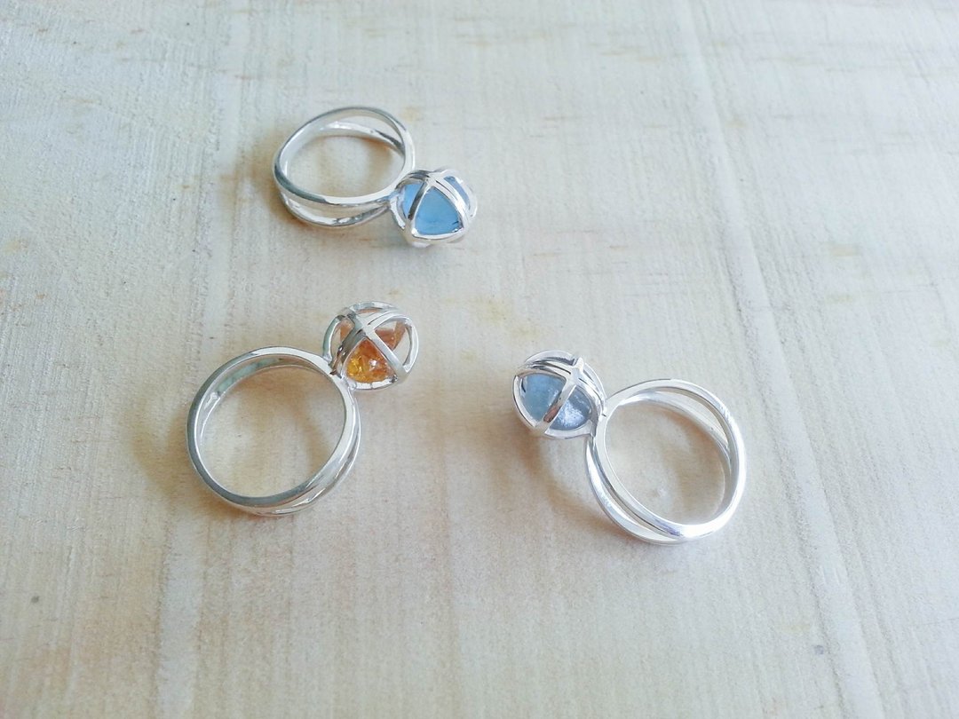 natural gemstone ring - 戒指 - 其他金属 灰色