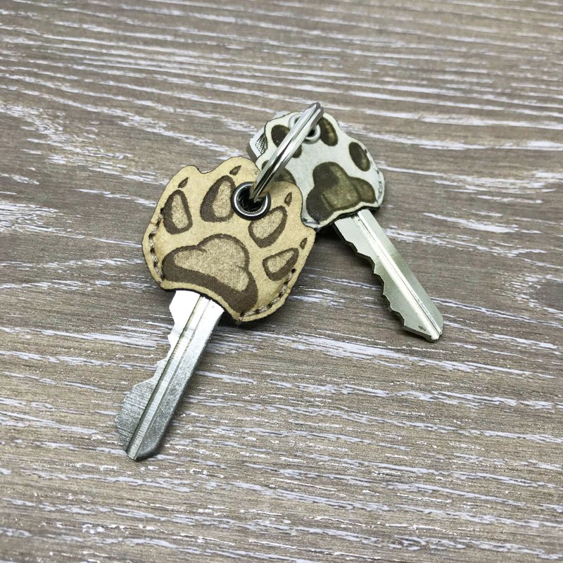 【戏鞋饰】猫狗肉球钥匙套(小版组合) - 钥匙链/钥匙包 - 防水材质 咖啡色