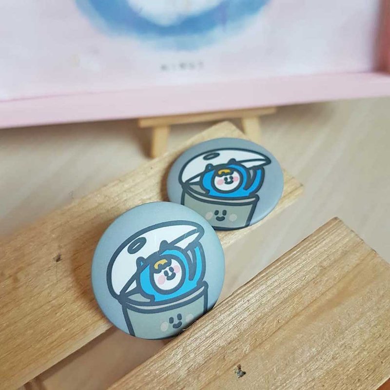Nings 可爱小蓝 徽章/别针- 打声招呼 (3.2cm) - 徽章/别针 - 其他材质 