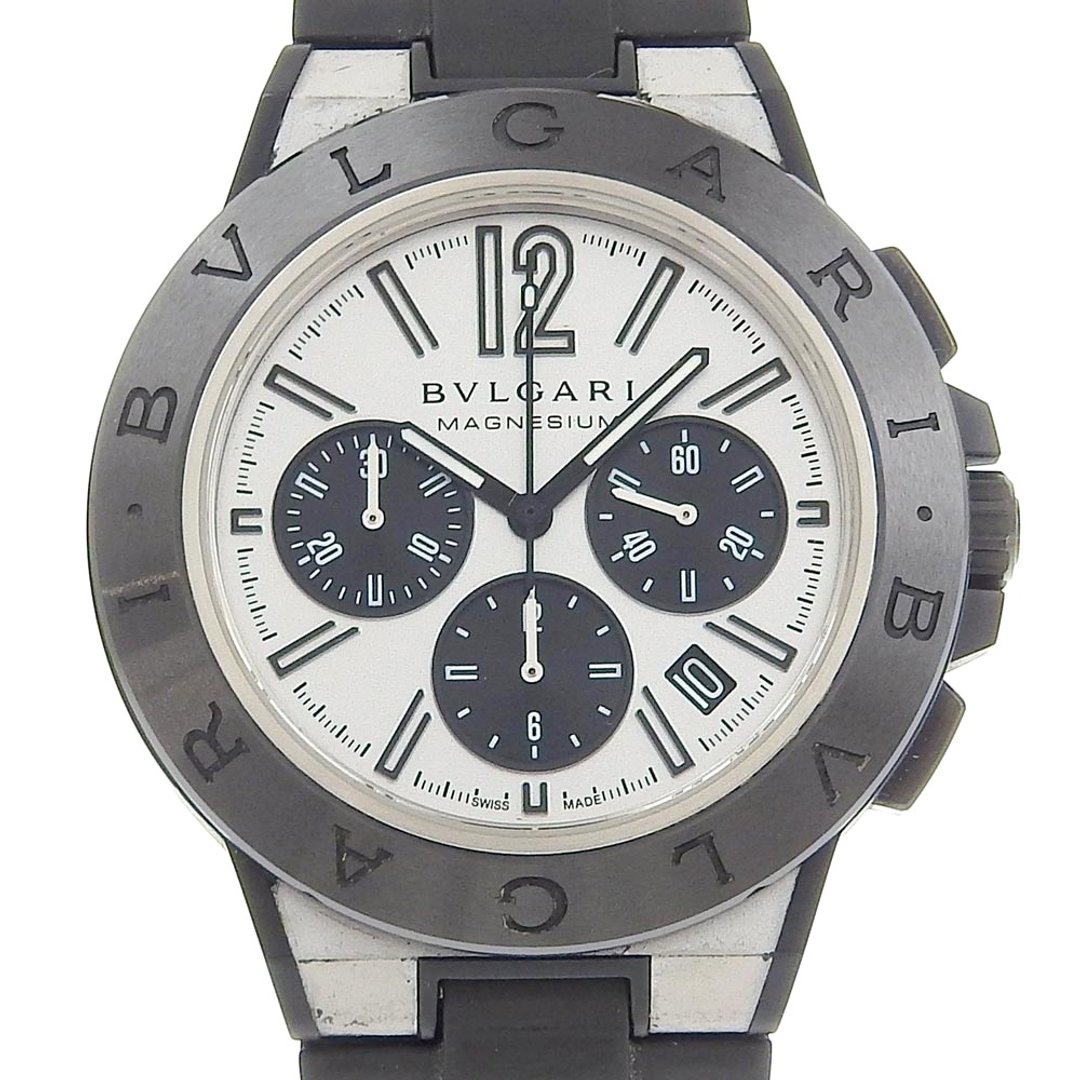 【日本直送】宝格丽 BVLGARI DIAGONO 腕表 镁合金 计时码表 DG42SMCCH 橡胶 自动上链 计时功能 男士【二手】 - 女表 - 半宝石 银色