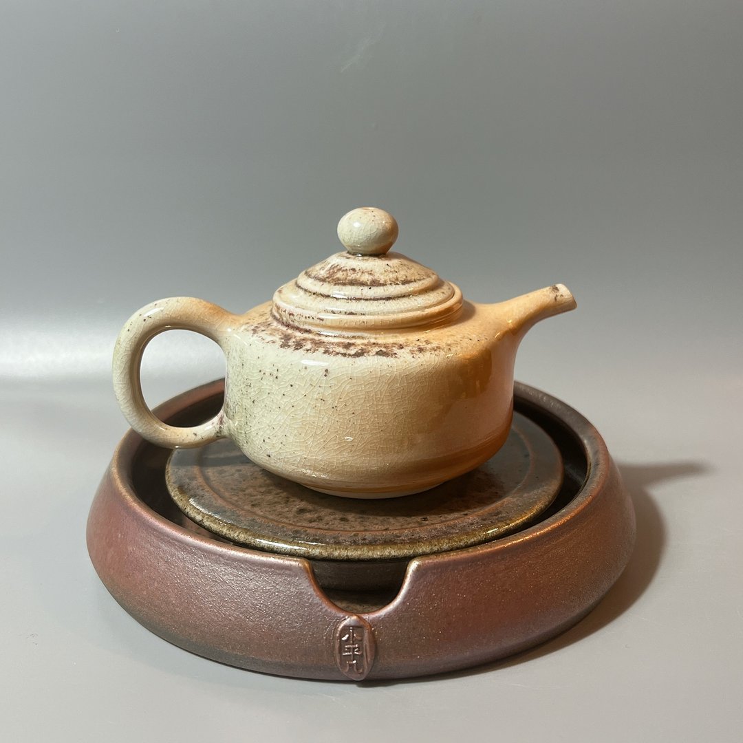 柴烧两件式壶承 / 茶盘 / 小平凡手作 - 茶具/茶杯 - 陶 