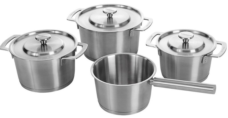 RECYCLED STAINLESS STEEL COOKWARE SET 不锈钢锅4件组 - 锅具/烤盘 - 其他金属 