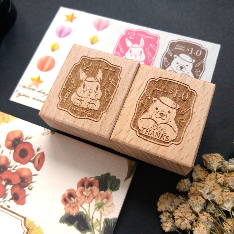 邮票兔兔熊熊 印章 - 印章/印台 - 木头 