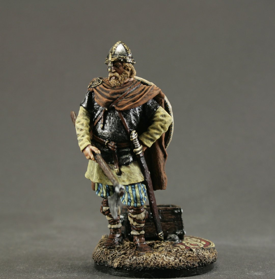 Statuette Tin soldier 54 mm Viking, Miniature Home Decor Gift for Man - 玩偶/公仔 - 其他金属 卡其色