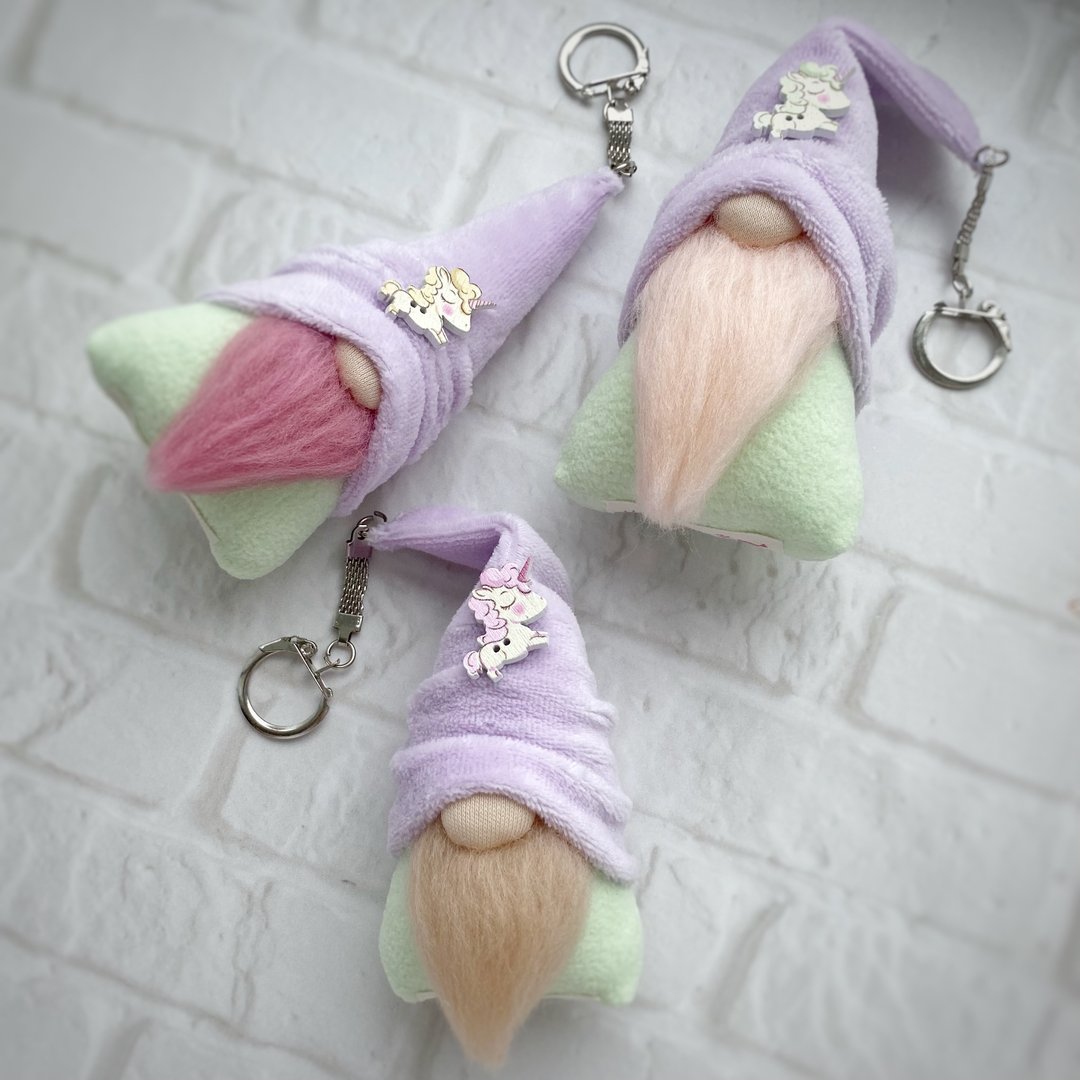 Digital Gnome pattern PDF, Mini Gnome Keychain pattern PDF, DIY gnome tutorial - 编织/刺绣/羊毛毡/裁缝 - 其他材质 