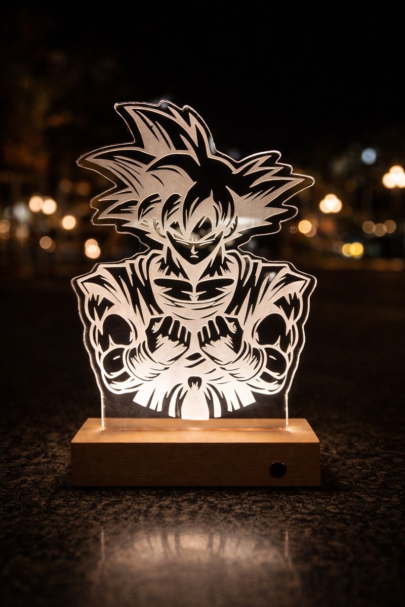 七龙珠孙悟空光雕灯压克力/雷射雕刻发光灯动漫夜灯/生日礼物/情/ - 摆饰 - 压克力 