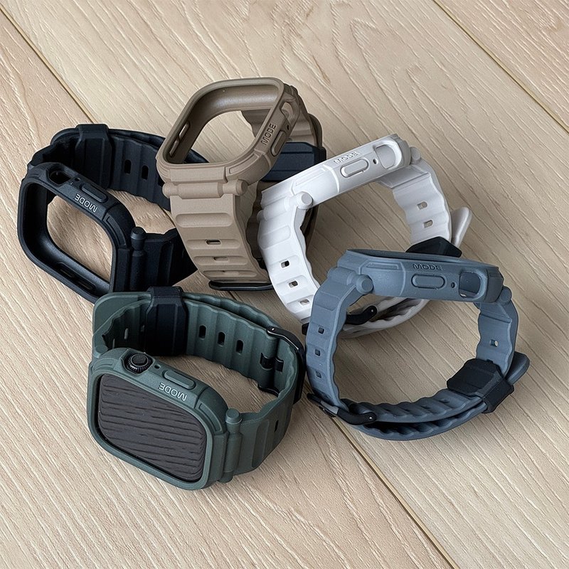 elkson Apple Watch Series 10透气防震一体成形军规表带 46mm - 表带 - 硅胶 