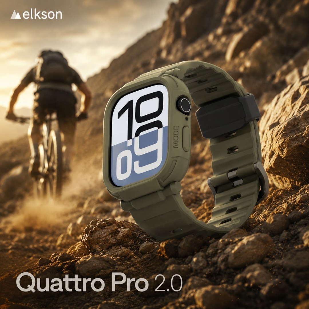 elkson Apple Watch Series 10/11透气防震一体成形军规表带 46mm - 表带 - 硅胶 