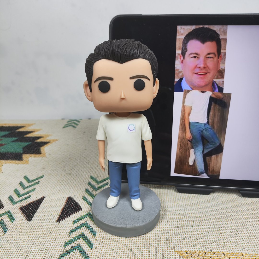 纯手工定制美国Funko Pop 自画肖像公仔娃娃男朋友老公生日礼物 - 玩偶/公仔 - 粘土 多色