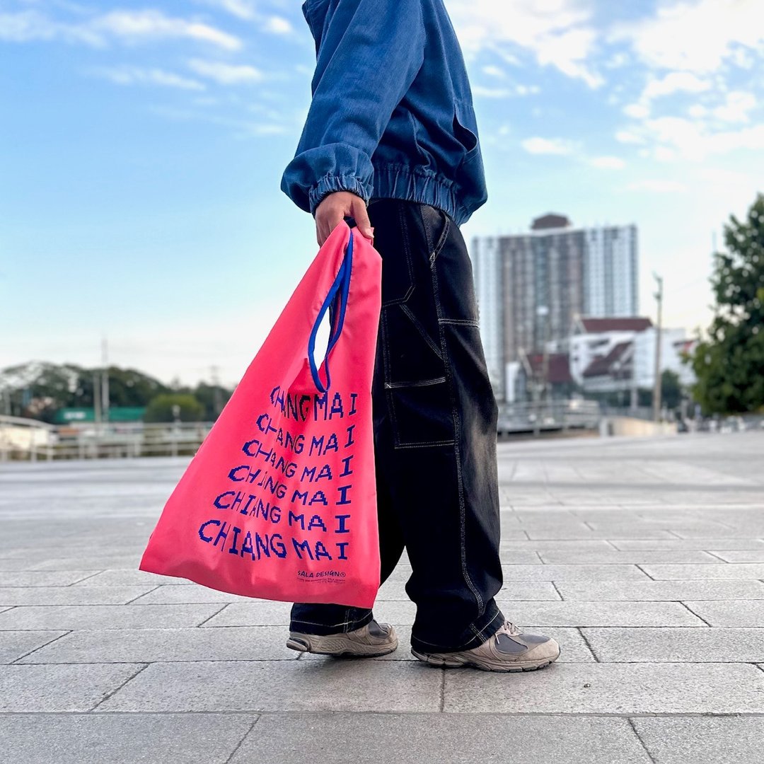 Shopping Bag, Handmade Screen Printed - Free Shipping - 手提包/手提袋 - 棉．麻 粉红色