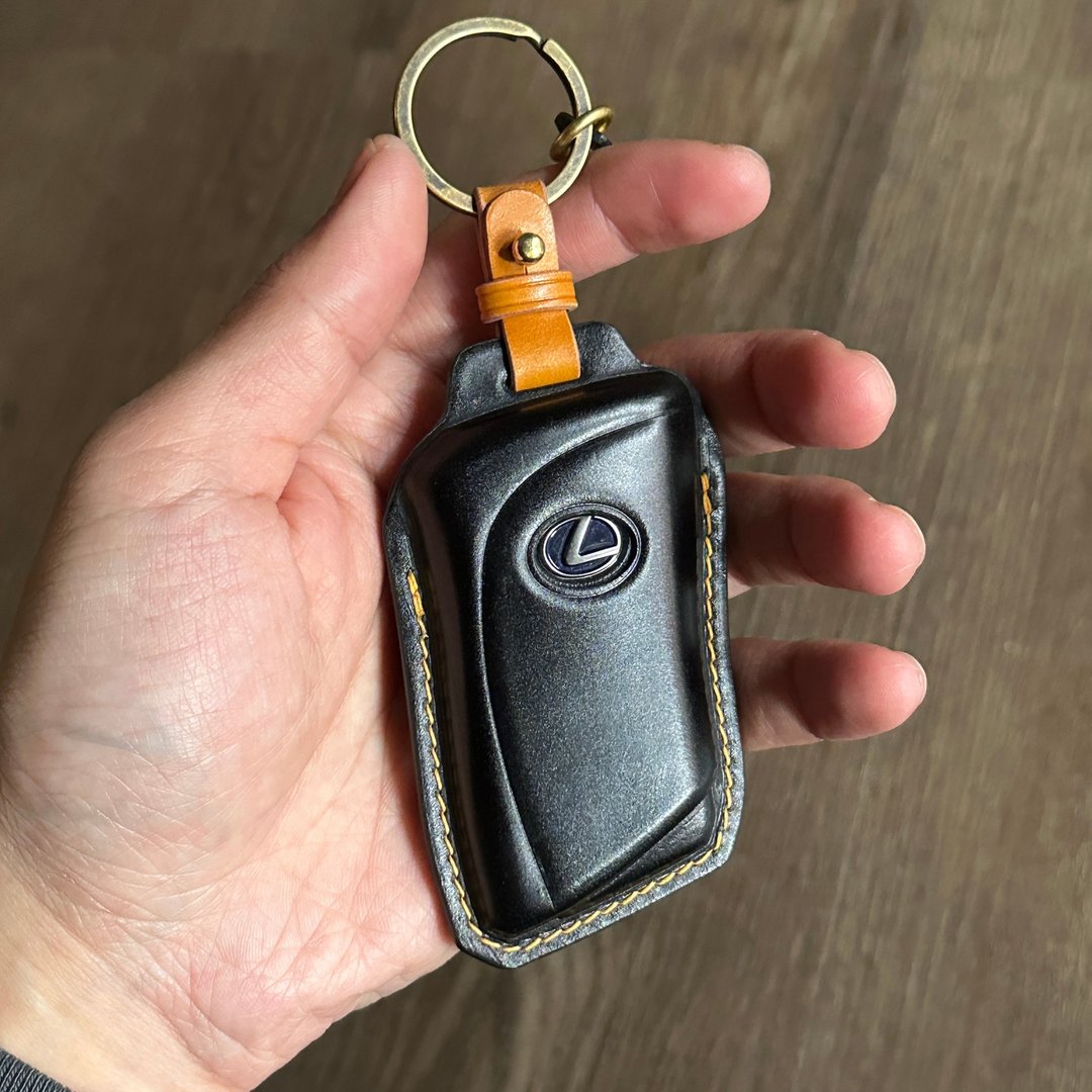 Lexus 汽车皮革钥匙套 Shell Cordovan 马臀皮 - 钥匙链/钥匙包 - 真皮 咖啡色