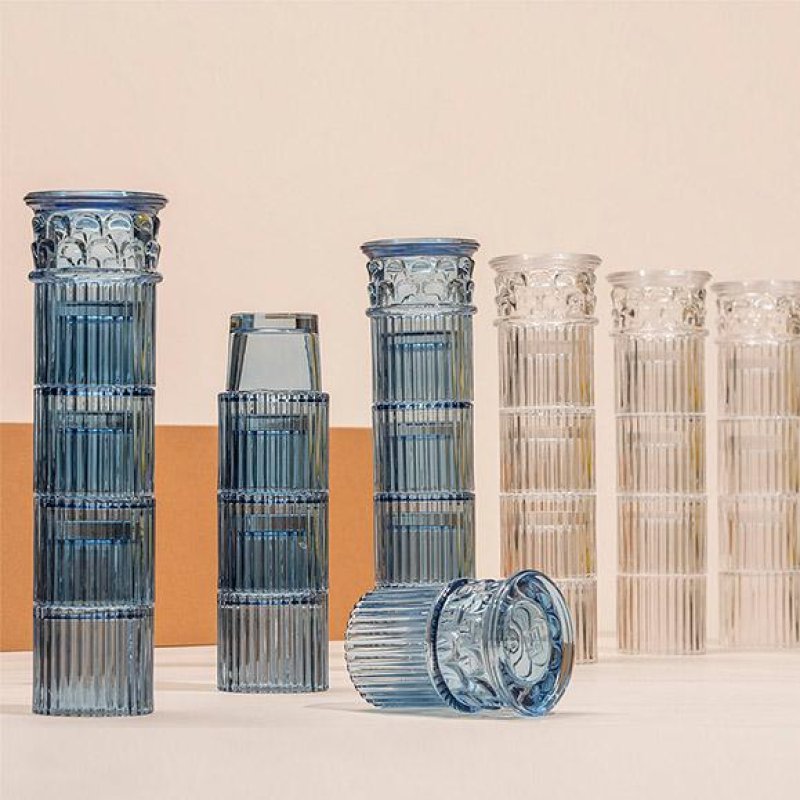 西班牙 DOIY 罗马柱玻璃杯复古创意水杯套装可堆叠家用果汁水杯 - 玻璃杯 - 玻璃 