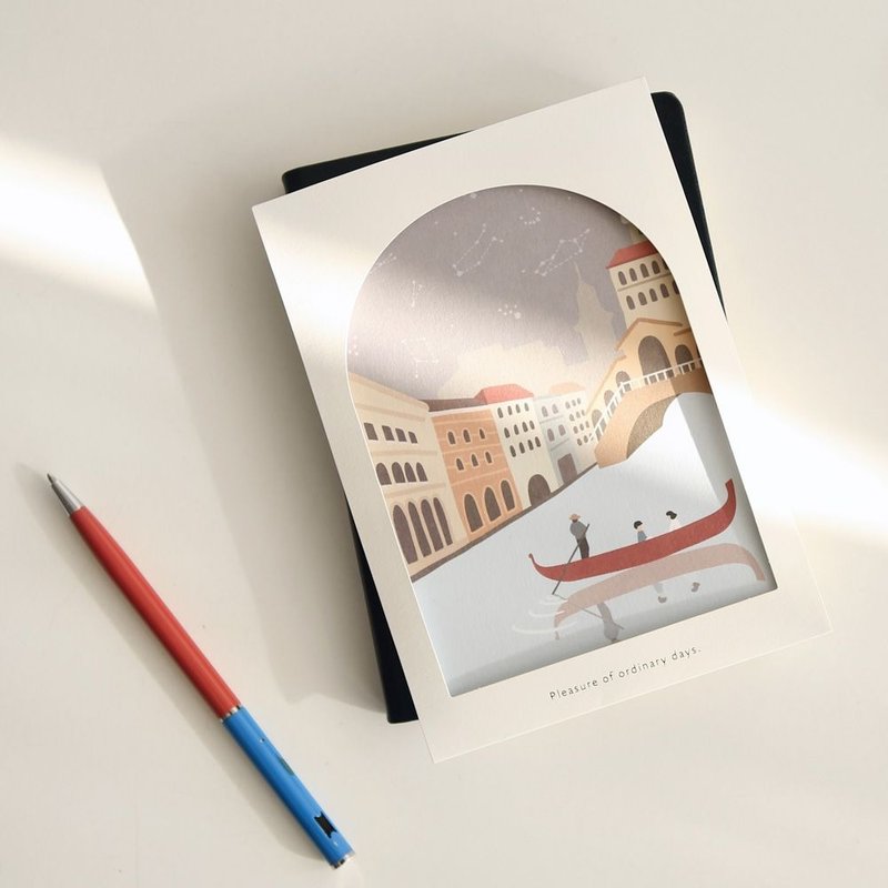 世界之窗卡片组-03运河,E2D09406 - 卡片/明信片 - 纸 蓝色