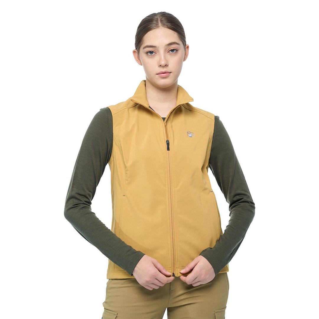 【Wildland 荒野】弹性防风超泼轻量机能背心 女 藤黄色W2701-124 - 女装背心 - 聚酯纤维 黄色