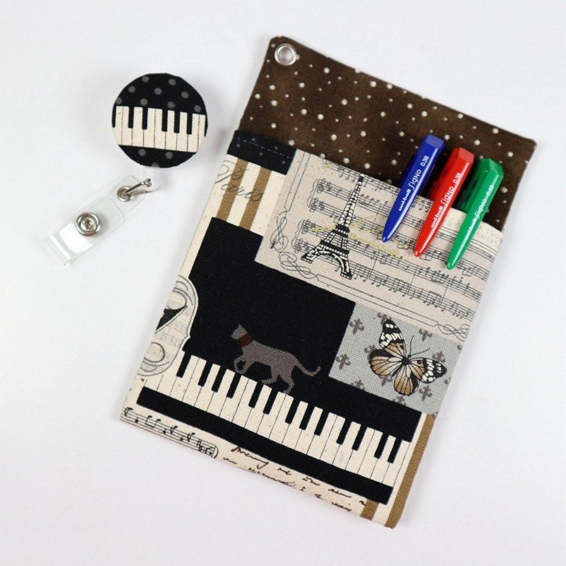 医师袍 口袋式 防漏墨 收纳袋 笔袋+证件夹 - 琴谱 - 铅笔盒/笔袋 - 棉．麻 咖啡色