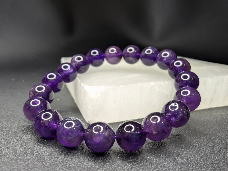 乌拉圭 10mm 紫水晶 Amethyst  手串 手链 天然水晶 水晶手链 - 手链/手环 - 水晶 紫色