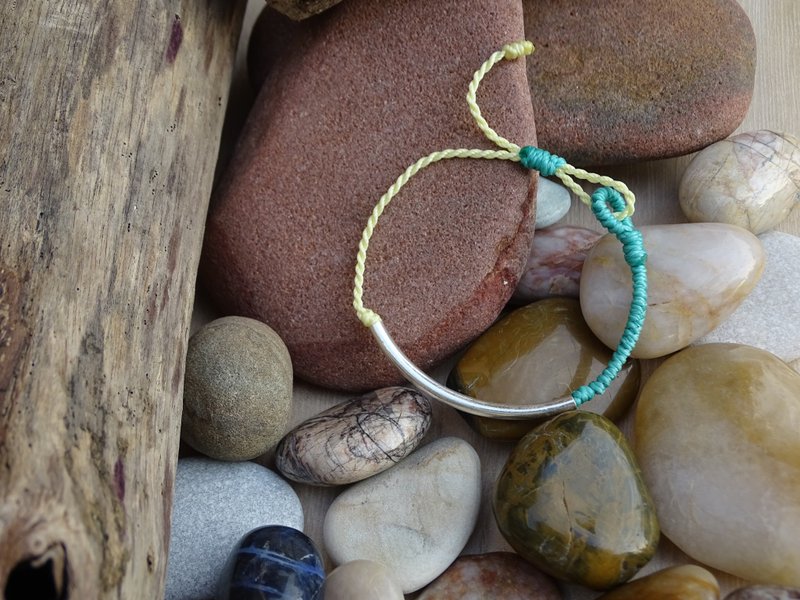 S925长银管双色蜡线 - 手链/手环 - 纯银 