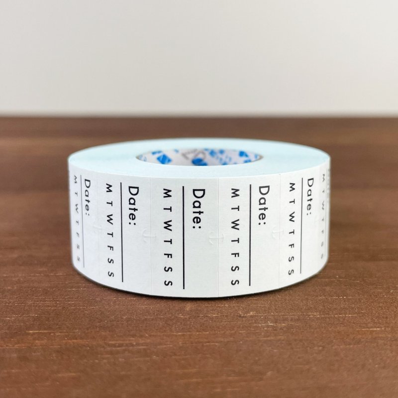 手帐标签贴纸 日期与星期 黑色 日本制 标签贴纸 卷式贴纸 ls-007 - 贴纸 - 纸 白色