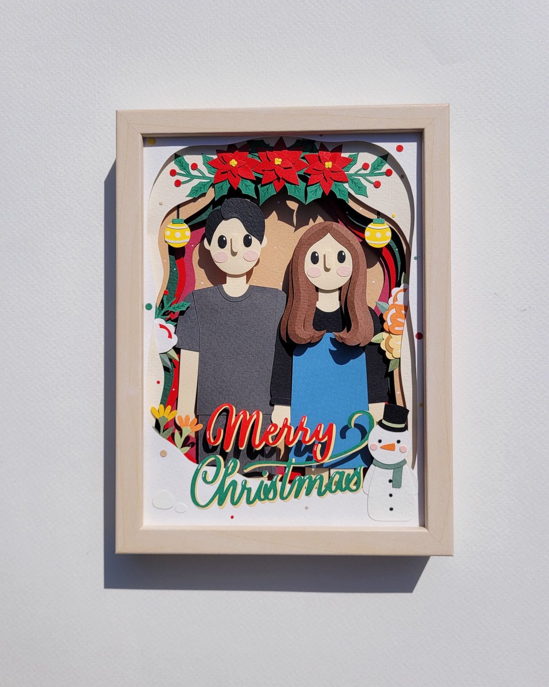 Layered custom papercut frame: Christmas theme. - 画框/相框 - 纸 