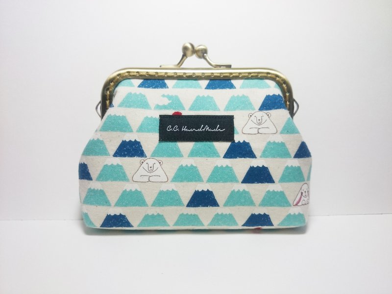 北欧风口金 口金包 / 零钱包 -- 白熊、白兔、富士山 - 零钱包 - 棉．麻 多色