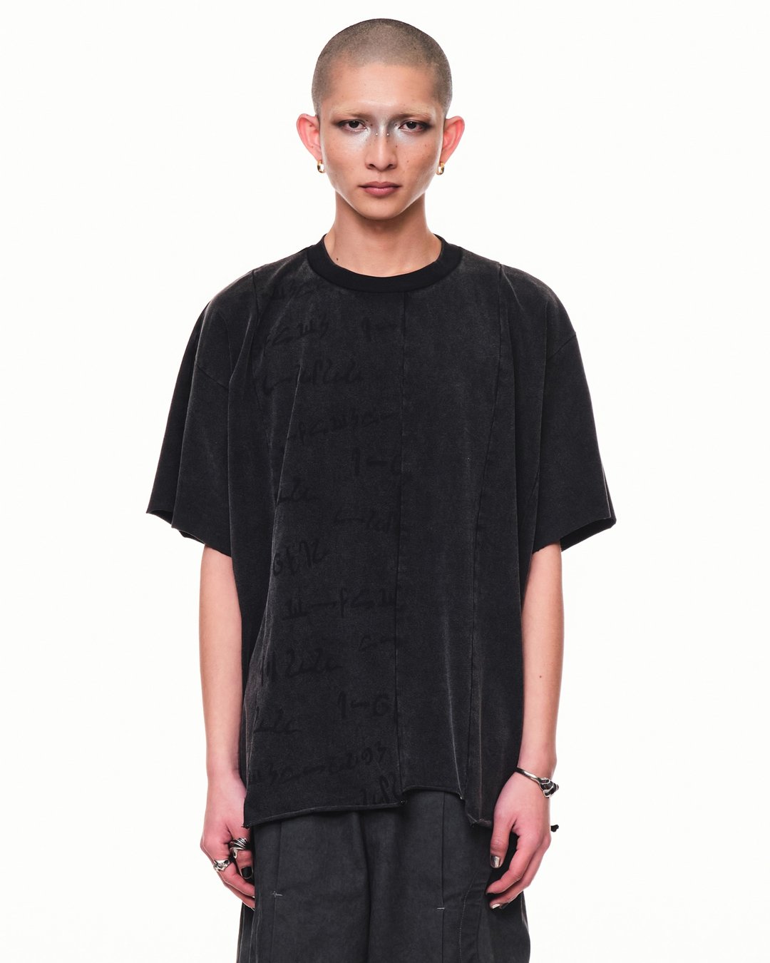 Washed Splice Tee - 男装上衣/T 恤 - 棉 黑色