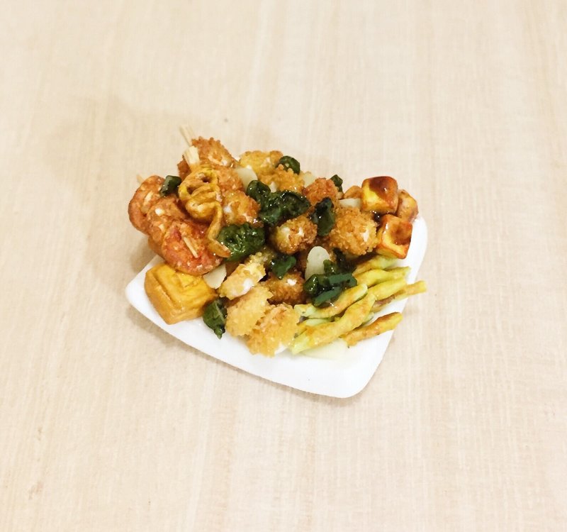 盐酥鸡拼盘钥匙圈 - 钥匙链/钥匙包 - 粘土 多色