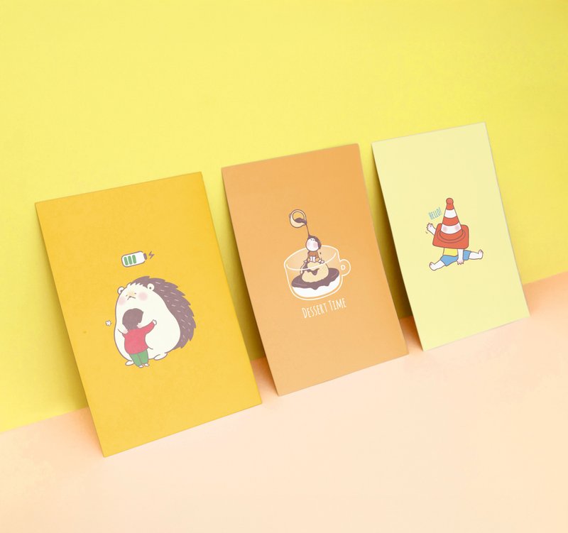 Kyraillust 插画明信片组 Postcard - 暖黄系列 (3张入) - 卡片/明信片 - 纸 橘色