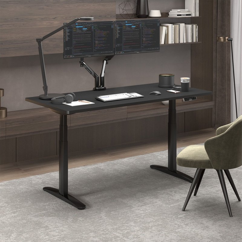 【升级款】Flexispot 三节 磁吸式收纳 电动升降桌 140*70桌组 - 餐桌/书桌 - 木头 