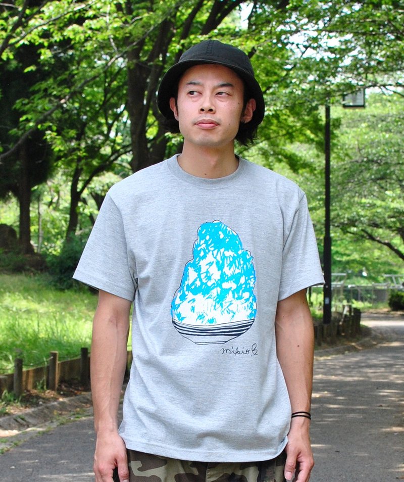 刨冰 Kakigori Shaved ice Men's t-shirt BlueHawaii Gray S M L XL 2XL 3XL - 男装上衣/T 恤 - 棉．麻 灰色